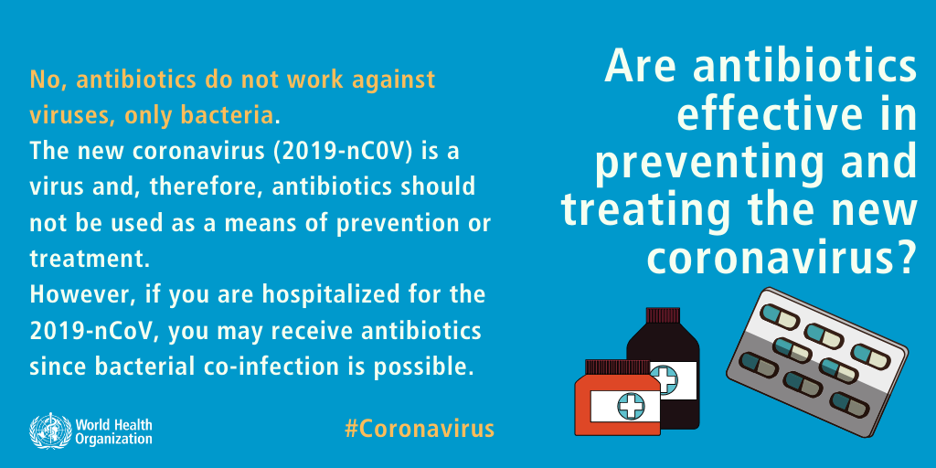 Antibiotics and coronavirus: Antibiotics do not work on coronavirus