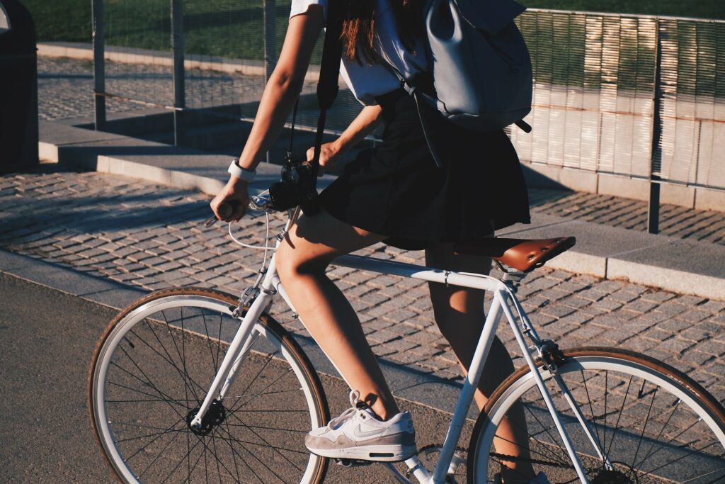 Person riding a bicycle