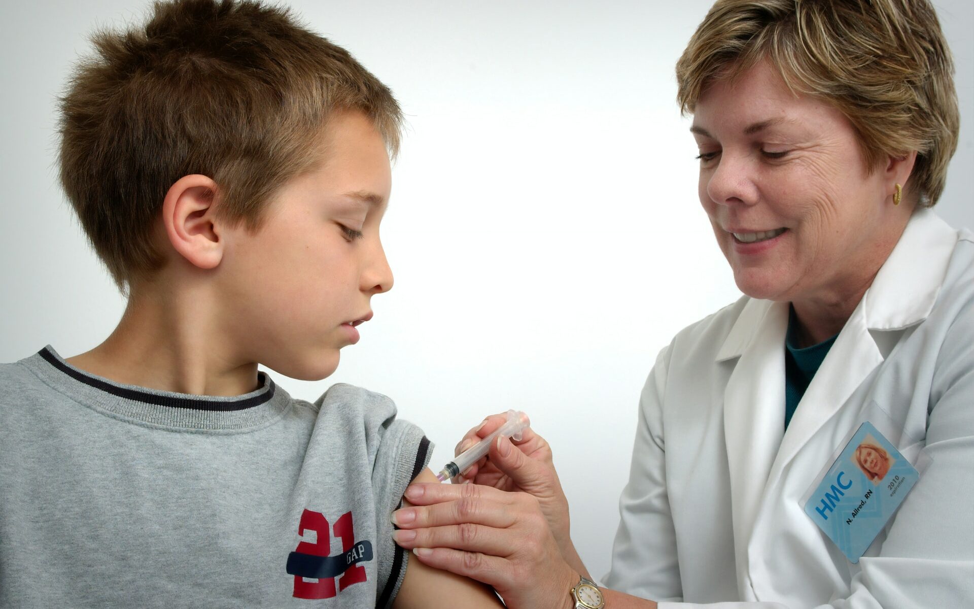 Child receiving a vaccination