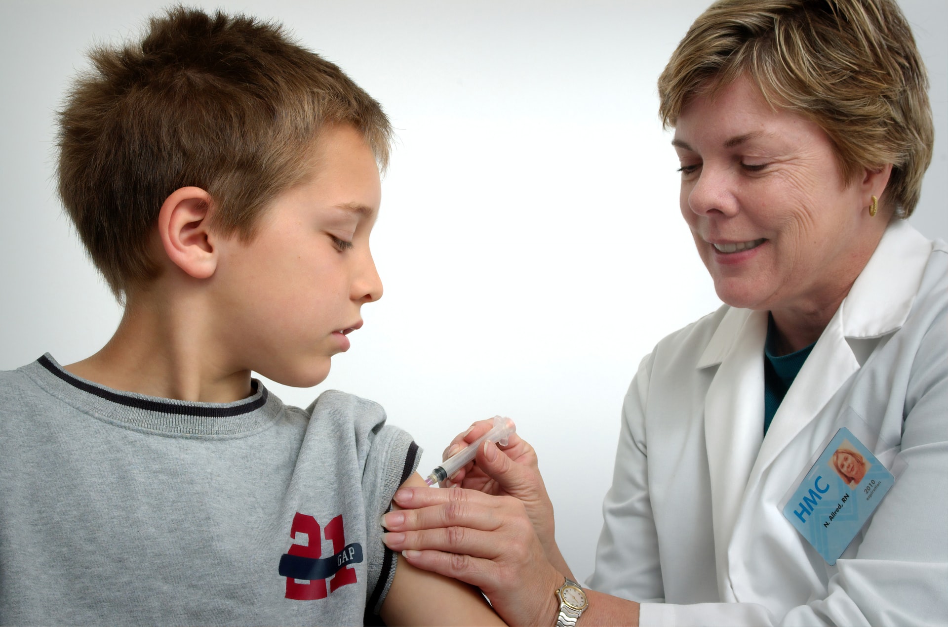 Child receiving a vaccination