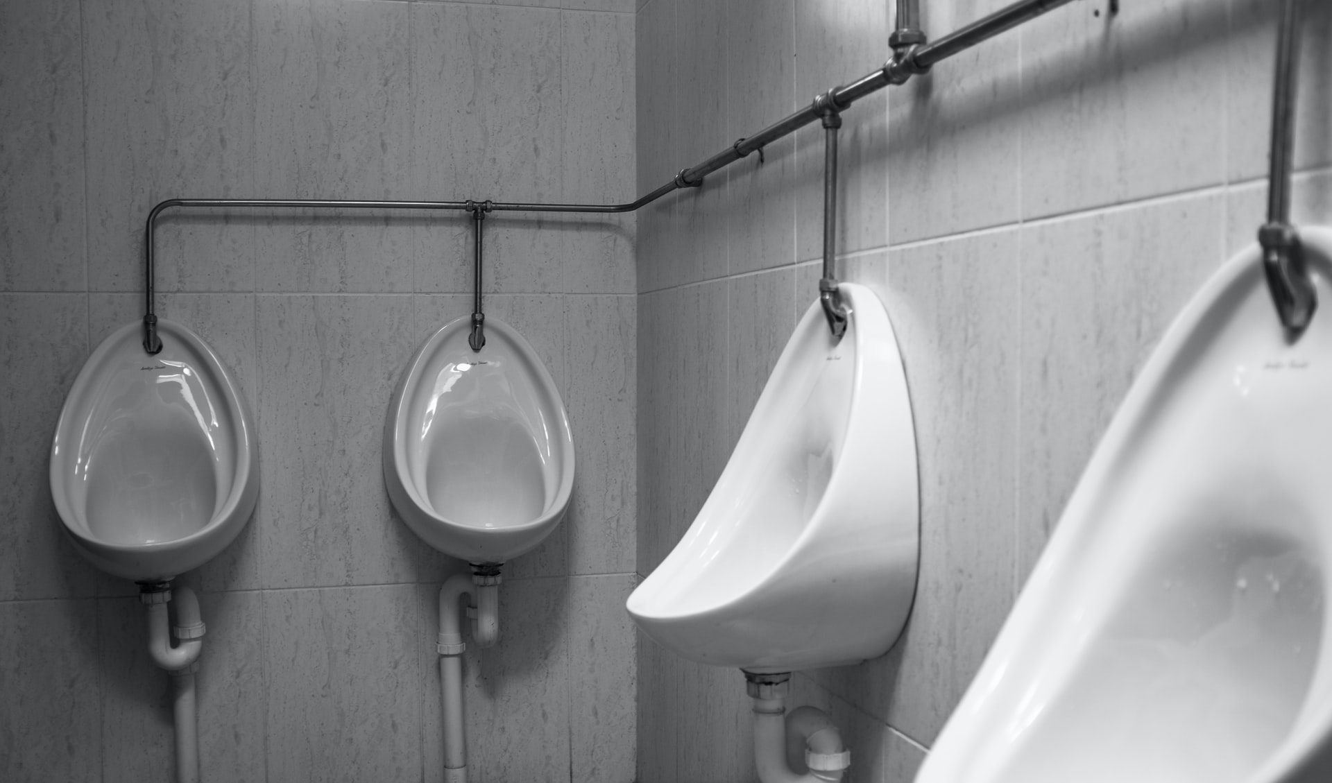 Black and white urinals